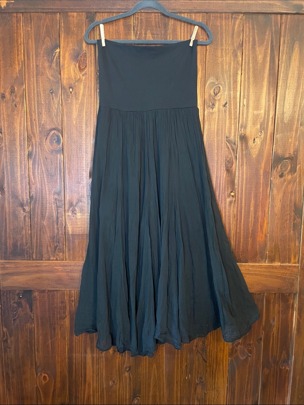 Brand Bazar Flowing Black Maxi Dress or Skirt 100% Cotton